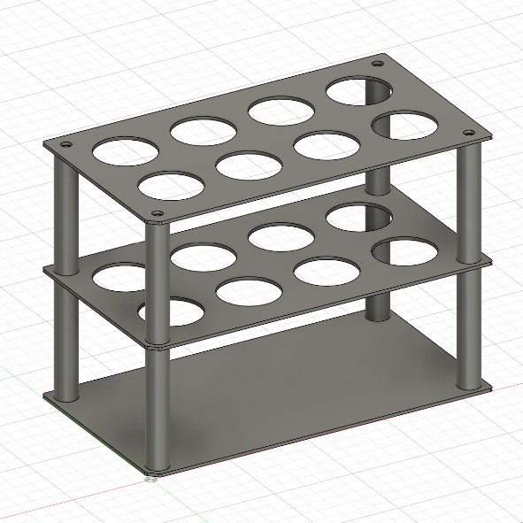実験器具のCAD例（試験管スタンド）